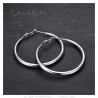 Boucles d'oreilles larges créoles Acier inoxydable Argent 50mm  IM#25673