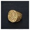 Chevalière Franc-Maçon Estilo Rocaille Acero inoxidable Oro IM#25685