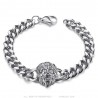 Löwenkopf-Armband Edelstahl Silber IM#25697