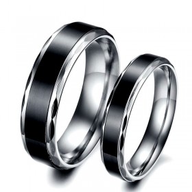 AL0030 BOBIJOO Jewelry Alliance-Ring-Ring-Edelstahl-Titan-Schwarz