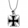 Pendentif Croix Pattée Noire Maltese Biker Chaîne  IM#25742