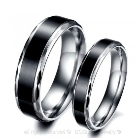 AL0030 BOBIJOO Jewelry Alliance Ring Ring Stainless Steel Titanium Black