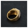 Anillo de diamantes para hombre Acero inoxidable Circonio oro IM#25757