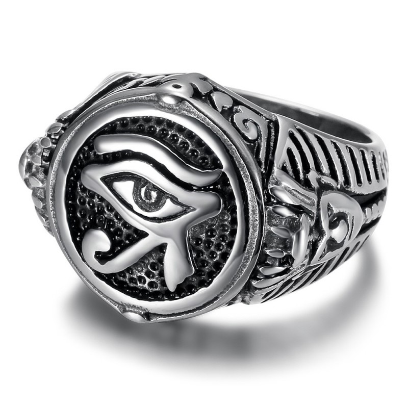 Ring Horusauge Hommage an den Pharao Edelstahl IM#25761