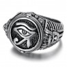 Bague oeil d'Horus Hommage au pharaon Acier inoxydable  IM#25761