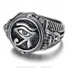 Anello Occhio di Horus Omaggio al Faraone Acciaio inossidabile IM#25762