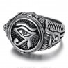 Bague oeil d'Horus Hommage au pharaon Acier inoxydable  IM#25762