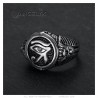 Bague oeil d'Horus Hommage au pharaon Acier inoxydable  IM#25763