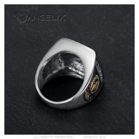 Freemason Ring Chevalière du Maître Stainless Steel Zirconium IM#25771