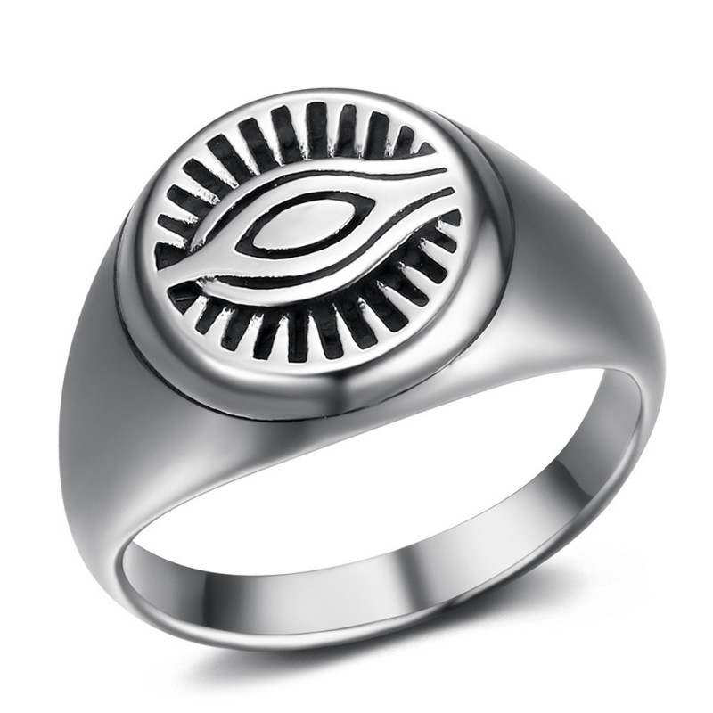 Bague oeil de la providence Illiminati Acier inoxydable  IM#25782