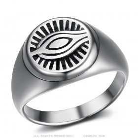 Bague oeil de la providence Illiminati Acier inoxydable  IM#25783