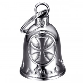 BOBIJOO Jewelry - Cloche Porte Bonheur Moto Acier 316L Tête de Mort Flamme  - 17,90 €