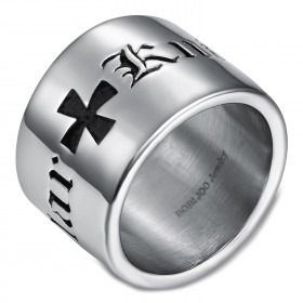 Templar ring knight cross stainless steel 15mm IM#25801