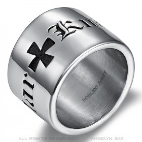 Templar ring knight cross stainless steel 15mm IM#25802