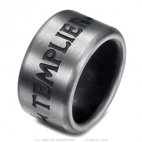 Ring Templer Ritter Kreuz Ring 14m Edelstahl IM#25817