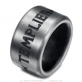 Templar knight cross ring 14m stainless steel IM#25817