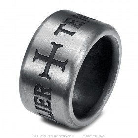 Templar knight cross ring 14m stainless steel IM#25819