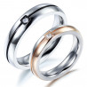 AL0031 BOBIJOO Jewelry Alliance Ring Ring Rose Gold Black Fake Diam's