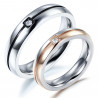 AL0031 BOBIJOO Jewelry Alliance-Ring, Ring, Rose-Gold-Schwarz Fake Diam ' s