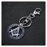 Freimaurer-Schlüsselanhänger Versilbertes Metall und blaues Emaille  IM#25861