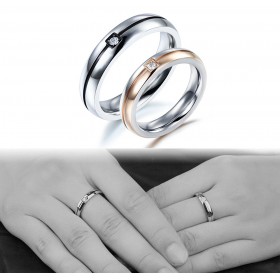 AL0031 BOBIJOO Jewelry Alliance-Ring, Ring, Rose-Gold-Schwarz Fake Diam ' s