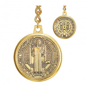Portachiavi Medaglia di Saint-Benoît Metallo dorato  IM#25871