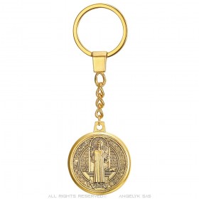 Portachiavi Medaglia di Saint-Benoît Metallo dorato  IM#25873