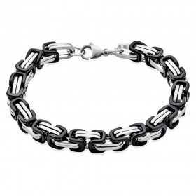 Men's Byzantine mesh bracelet Stainless steel Black 21cm IM#25886
