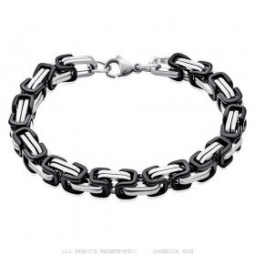 Men's Byzantine mesh bracelet Stainless steel Black 21cm IM#25887