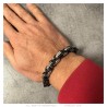 Herrenarmband byzantinische Masche Edelstahl Schwarz 21cm IM#25888