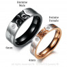 Alliance Real Love Rose Gold Noir Mariage Fleur Lys bobijoo