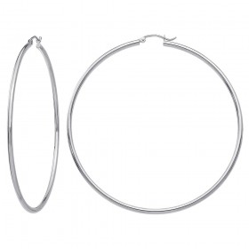 Creole Earring Ring 70mm Stainless steel silver IM#25989