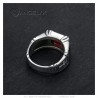 Anillo de piedra roja para hombre y mujer, realista, acero inoxidable, IM#26021