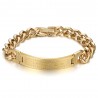 Pulsera Curb Jesus Cross para hombre Acero inoxidable Oro IM#26043