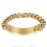 Curb Jesus Cross bracelet for men Stainless steel Gold IM#26044