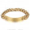 Pulsera Curb Jesus Cross para hombre Acero inoxidable Oro IM#26044