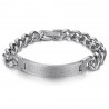 Pulsera Curb Jesus Cross para hombre Acero inoxidable Plata IM#26049