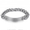 Pulsera Curb Jesus Cross para hombre Acero inoxidable Plata IM#26050