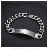 Curb Jesus Cross bracelet for men Stainless steel Silver IM#26051