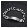 Pulsera Curb Jesus Cross para hombre Acero inoxidable Plata IM#26051