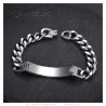 Pulsera Curb Jesus Cross para hombre Acero inoxidable Plata IM#26052