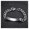 Curb Jesus Cross bracelet for men Stainless steel Silver IM#26052