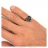Signet Ring Occitan Cross of Languedoc Steel Silver IM#26059