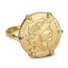 Anello Marianne Coq con portamonete 20 franchi placcati in oro IM#26174