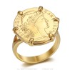 Anillo Marianne Coq con portamonedas 20 francos chapado en oro IM#26175