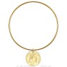 Brazalete tipo brazalete Napoleón III Acero inoxidable 316l Oro 65 mm IM#26208