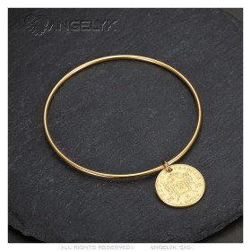 Napoleon III bangle bracelet 316l stainless steel Gold 65mm IM#26210
