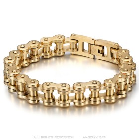 Motorcycle Chain Bracelet Stainless Steel Gold IM#26275