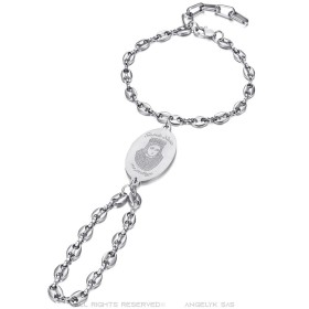 Bracelet bague Passa Mano sainte Sara Camargue Acier Argent  IM#26287