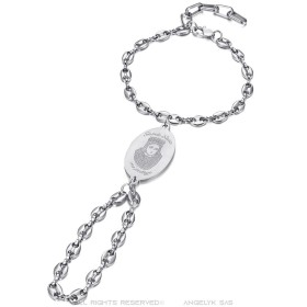 Passa Mano santa Sara Camargue anillo pulsera Acero Plata  IM#26287